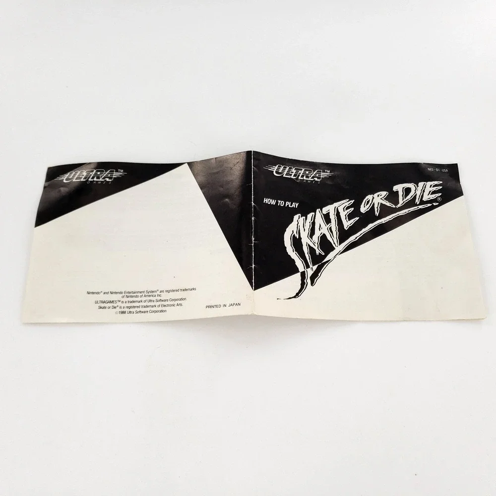 Skate or Die Nintendo NES Authentic w/ Manual & Case Pristine Label Tested Works